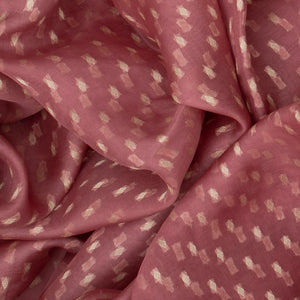 Dusty Pink Handwoven Banarasi Organza Saree With Diamond Buttas-Dusty Pink
