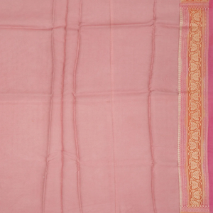 Dusty Pink Handwoven Banarasi Organza Saree With Diamond Buttas-Dusty Pink