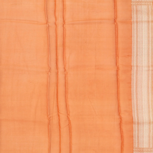 Orange Handwoven Banarasi Organza Rangkat Saree With Floral Vine Motifs-Orange