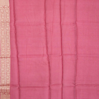 Crimson Handwoven Banarasi Organza Saree With Leaf Motifs-Crimson