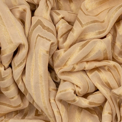 Beige Banarasi Khaddi Georgette Saree With Chevron Motifs-Beige