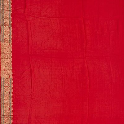 Beige Banarasi Khaddi Georgette Saree With Chevron Motifs-Beige