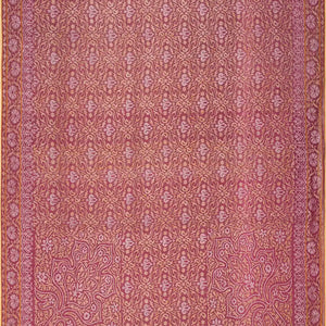 Dusty Pink Handloom Banarasi Jamdani Saree With Floral Motifs-Dusty Pink