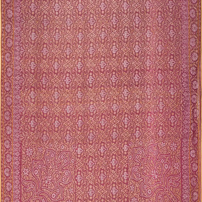 Dusty Pink Handloom Banarasi Jamdani Saree With Floral Motifs-Dusty Pink