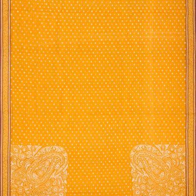 Yellow Handloom Banarasi Jamdani Saree With Floral Motifs-Yellow
