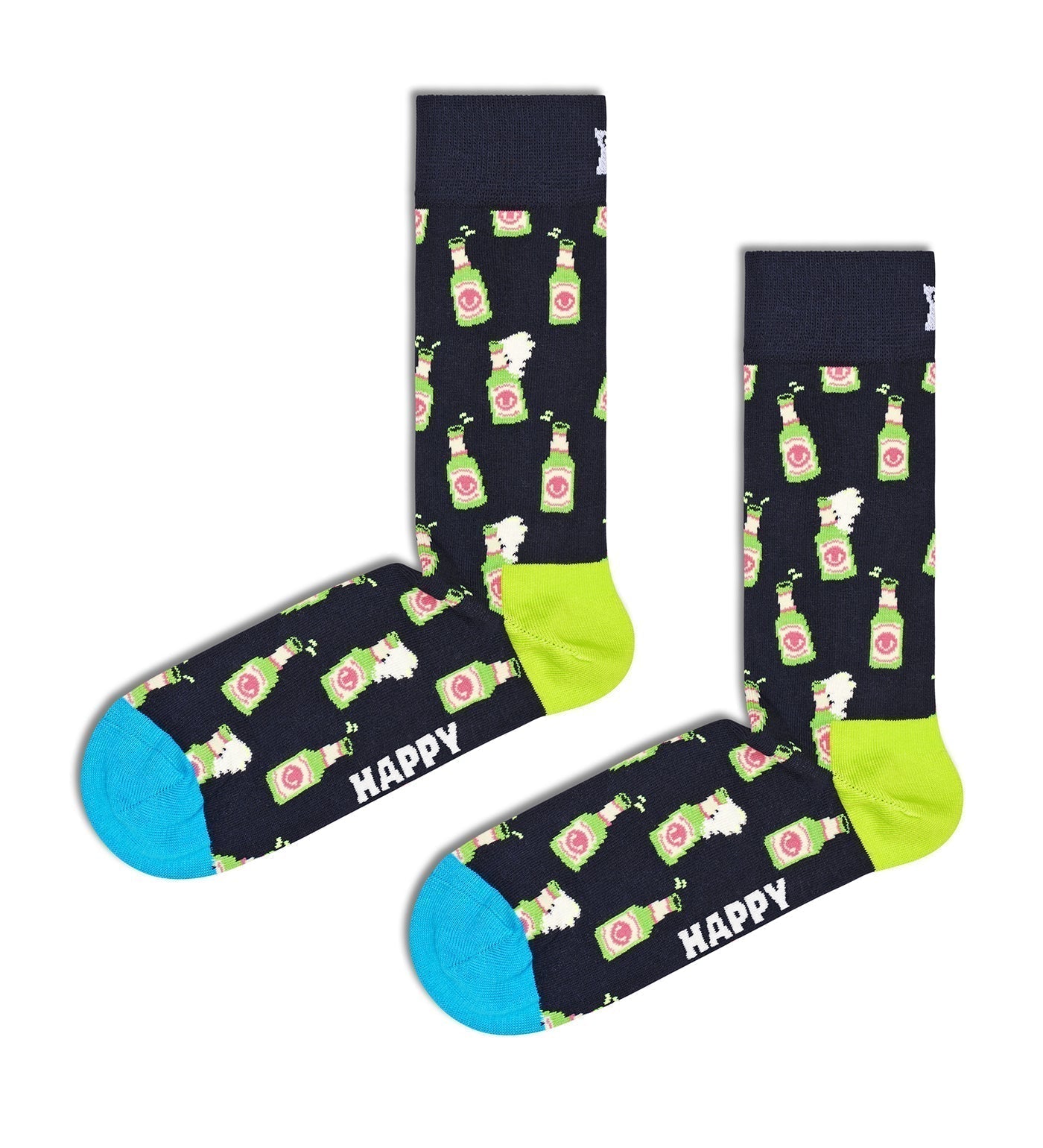 Happy Socks Unisex Beer Crew Length Socks for Women and Men