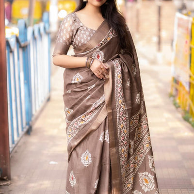 Soft Silk Batik Print Saree
