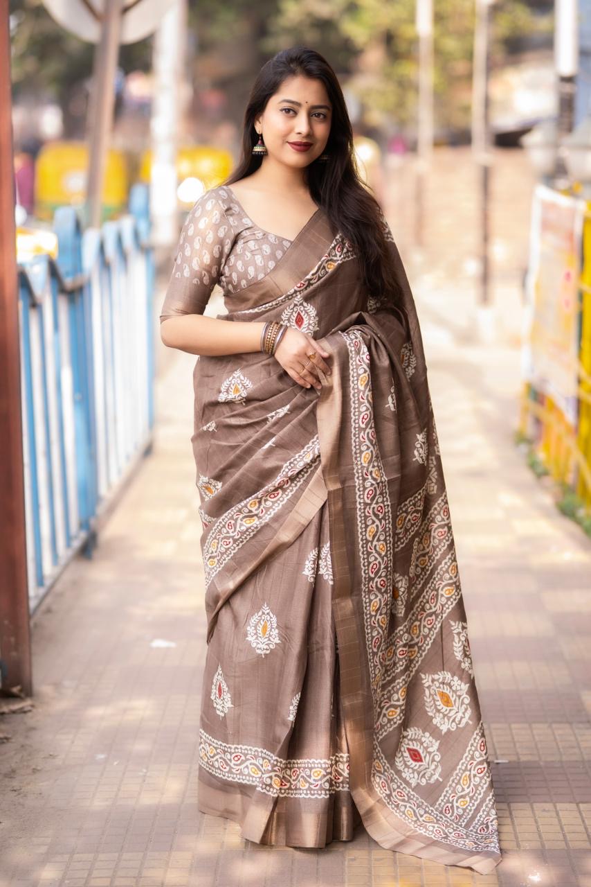 Soft Silk Batik Print Saree