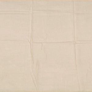 Beige Handwoven Bengal Cotton Saree With Flower Motifs & Diamond Chevron Motifs in Border-Beige