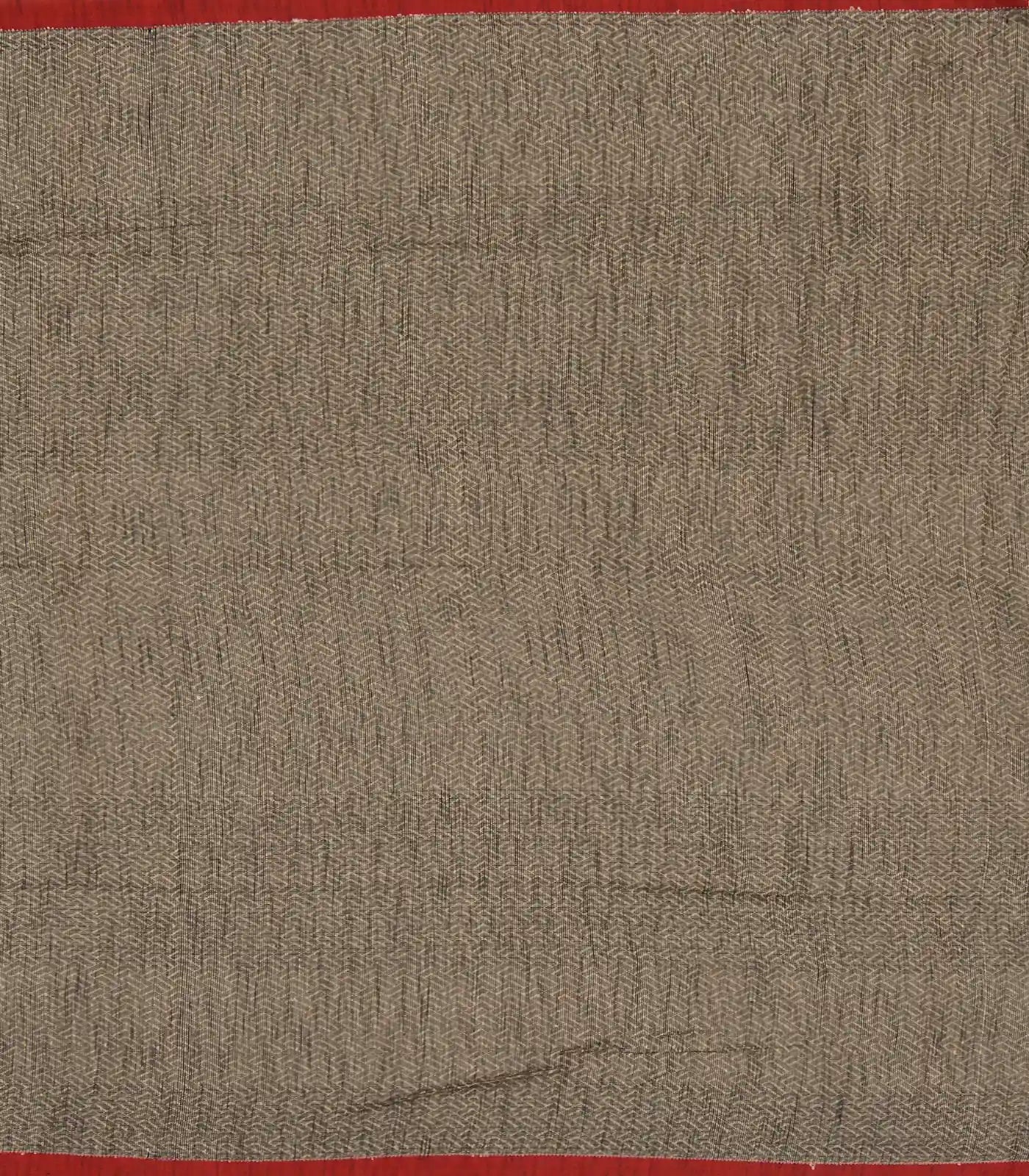 Black Handwoven Bengal Cotton Saree With Stripes & Maroon Pallu-Black