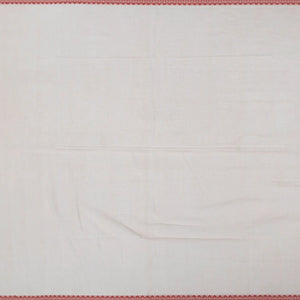 Off White Handloom Bengal Cotton Saree With Floral Motifs-Off White