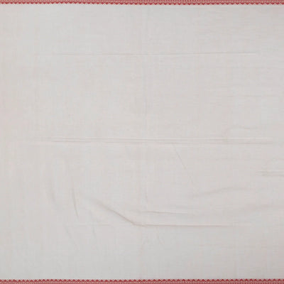 Off White Handloom Bengal Cotton Saree With Floral Motifs-Off White