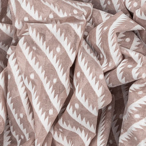 Taupe Bengal Cotton Saree with Stripes-Taupe