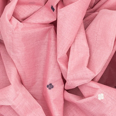 Lilac Bengal Cotton Saree With Floral Butta-Lilac