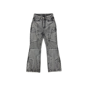 BIKER DENIM PANTS - LIGHT GREY