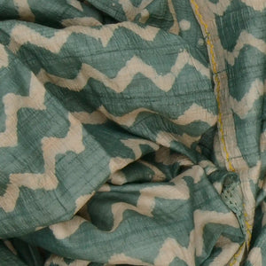 Steel Blue Embroidered Tussar Silk Saree With Chevron Motifs-Steel Blue