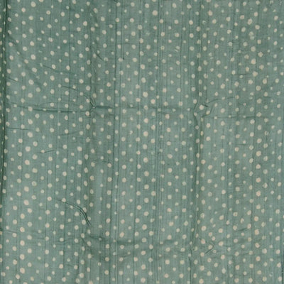 Steel Blue Embroidered Tussar Silk Saree With Chevron Motifs-Steel Blue