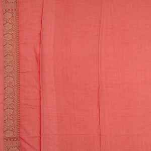 Yellow Banarasi Woven Khaddi Georgette Saree With Floral Motifs & Red Border-Yellow