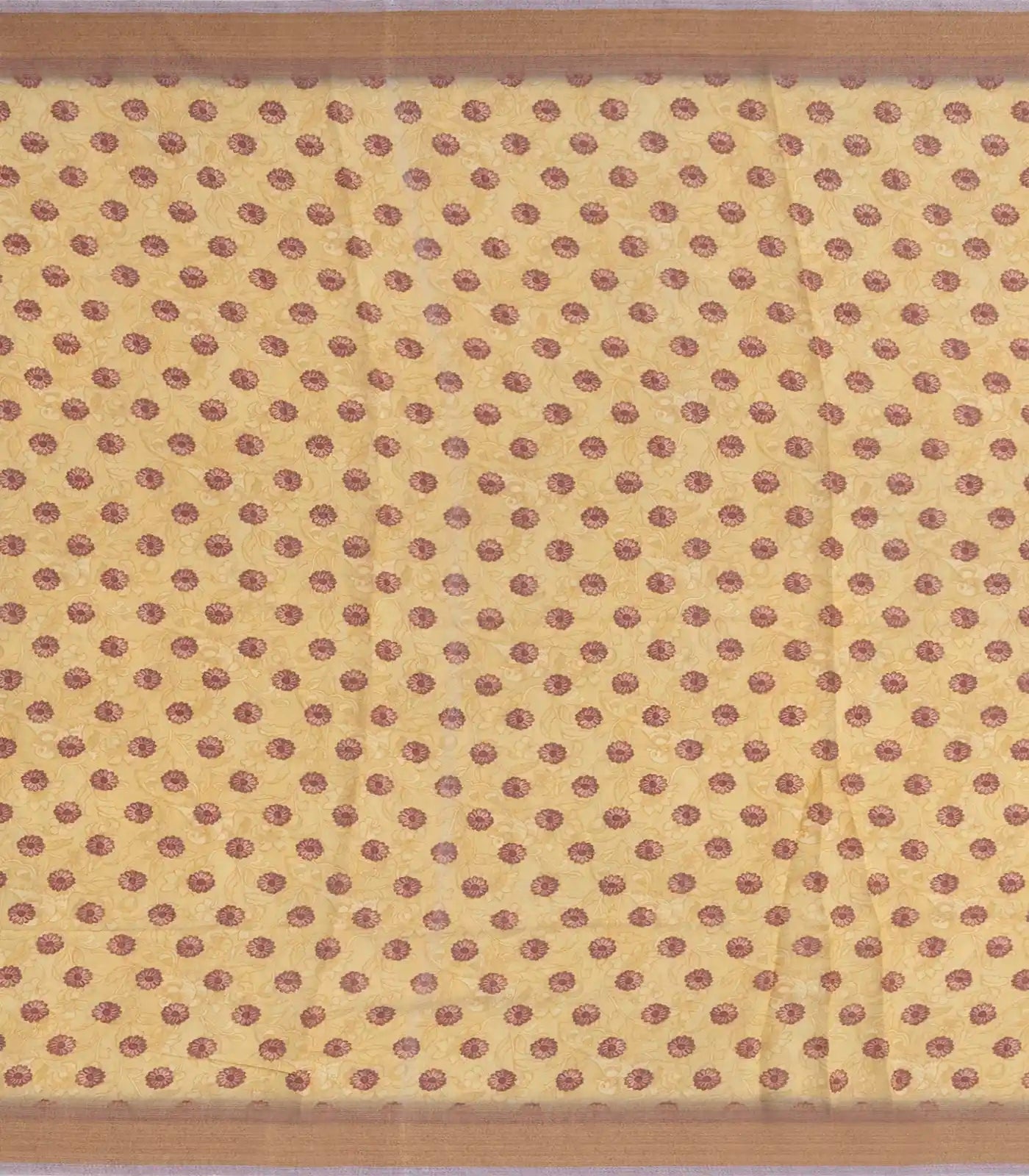 Light Blue Woven Blended Dupion Saree With Printed Floral Vine Motifs-Light Blue