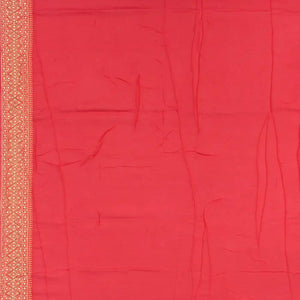 Peach Banarasi Woven Blended Silk Saree With Floral Vine Motifs-Peach