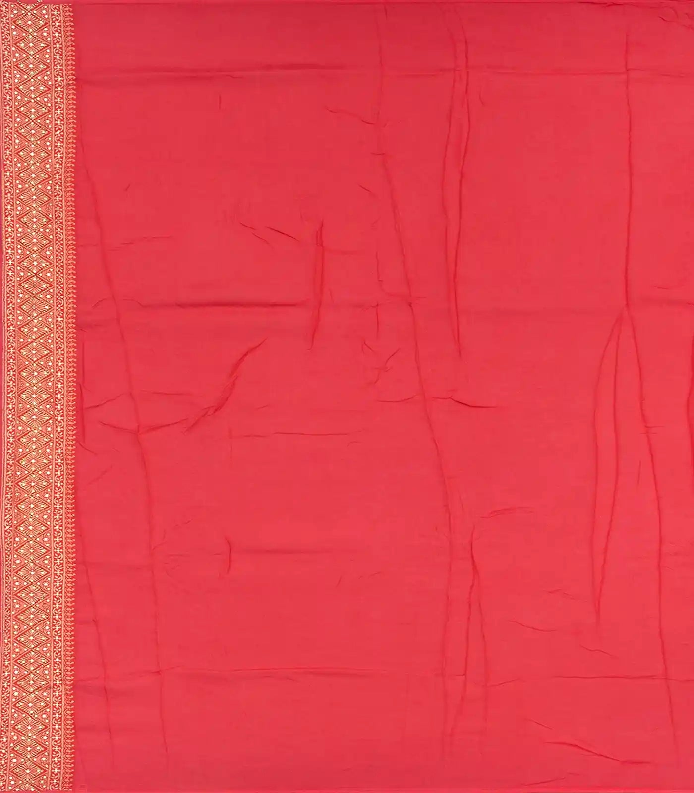 Peach Banarasi Woven Blended Silk Saree With Floral Vine Motifs-Peach