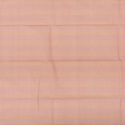 Orange Woven Blended Cotton Saree With Stripes-Orange