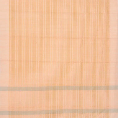 Peach Woven Banarasi Blended Cotton Saree With Checks-Peach