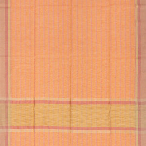 Light Peach Woven Blended Cotton Saree With Checks-Light Peach