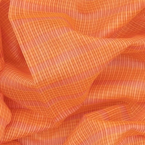 Light Peach Woven Blended Cotton Saree With Checks-Light Peach