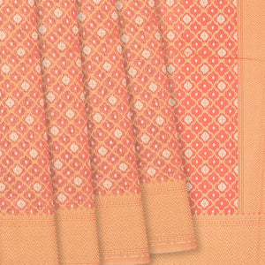 Cardamom Green Woven Banarasi Blended Cotton Saree With Jaal Motifs-Cardamom Green