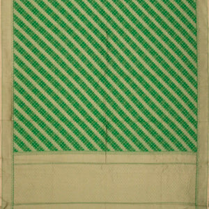 Green Woven Blended Silk Cotton Saree With Diagonal Floral Motifs -Green