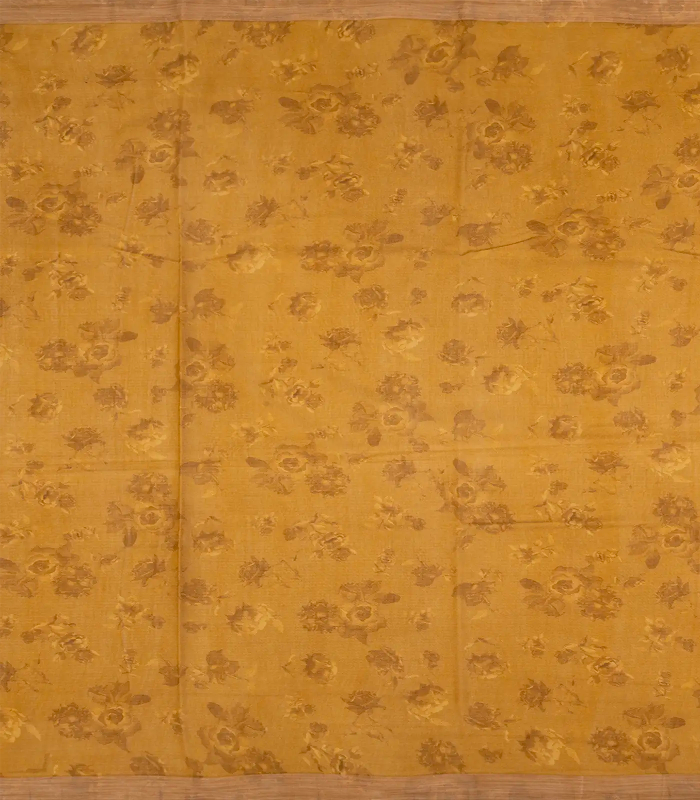 Oil Mustard Woven Kota Silk Saree With Printed Floral Motif-OIL MUSTARD