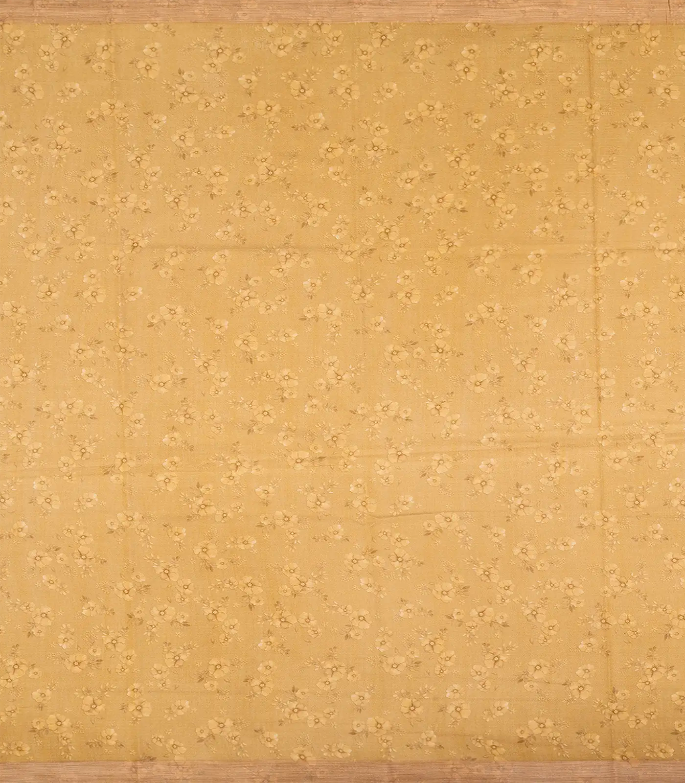 Sandal Woven Kota Silk Saree With Printed Floral Motifs-Sandal