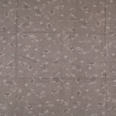 Grey Woven Kota Silk Saree With Printed Floral Motif-Grey