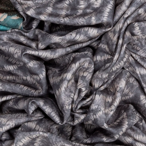 Grey Blended Dupion Saree Printed With Cow Motifs-Grey