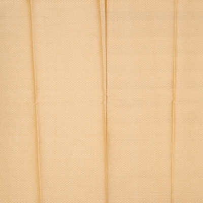 Yellow Woven Kora Saree With Embroidered Floral Motifs-Yellow