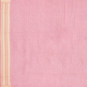 Peach Blended Organza Saree With Floral Chevron Motifs-Peach