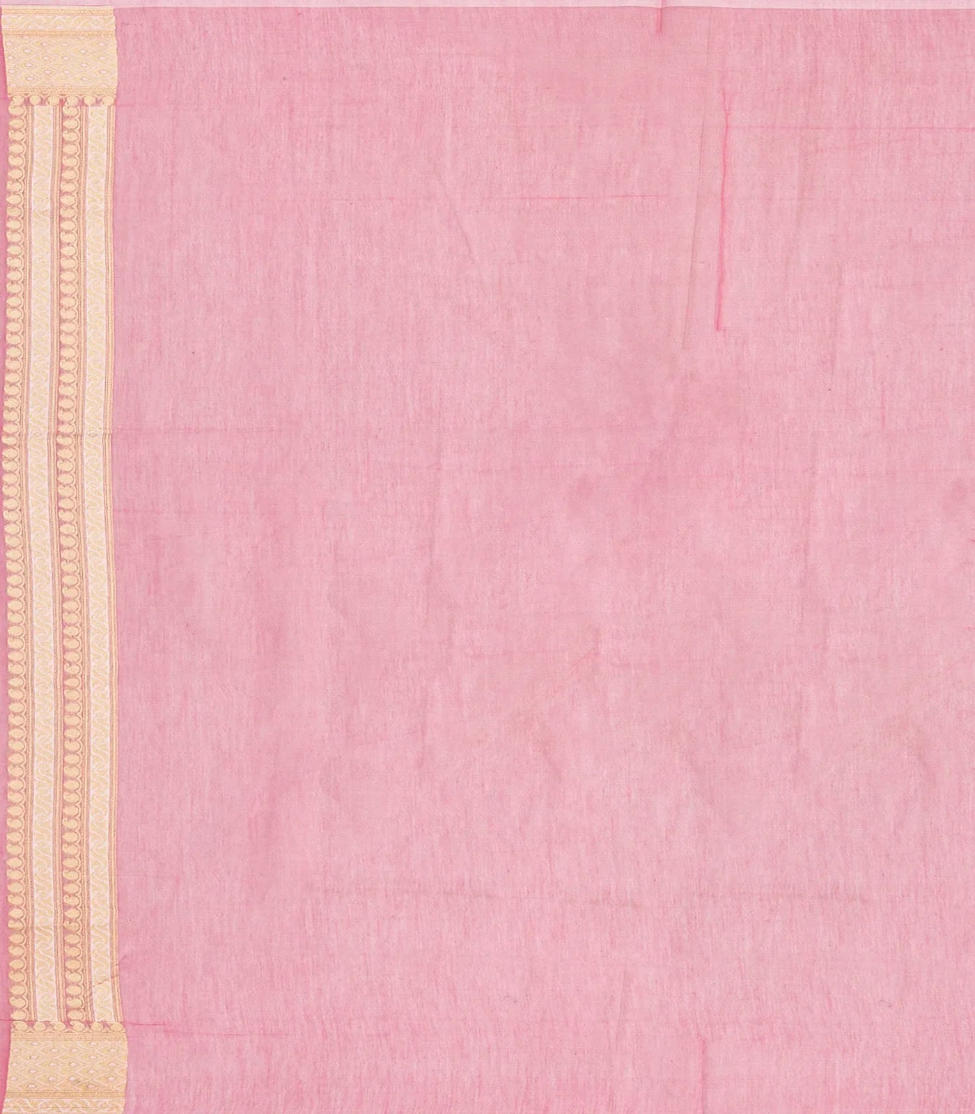 Peach Blended Organza Saree With Floral Chevron Motifs-Peach