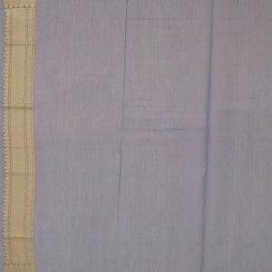 Grey Blended Banarasi Cotton Saree With Mango Motifs-Grey