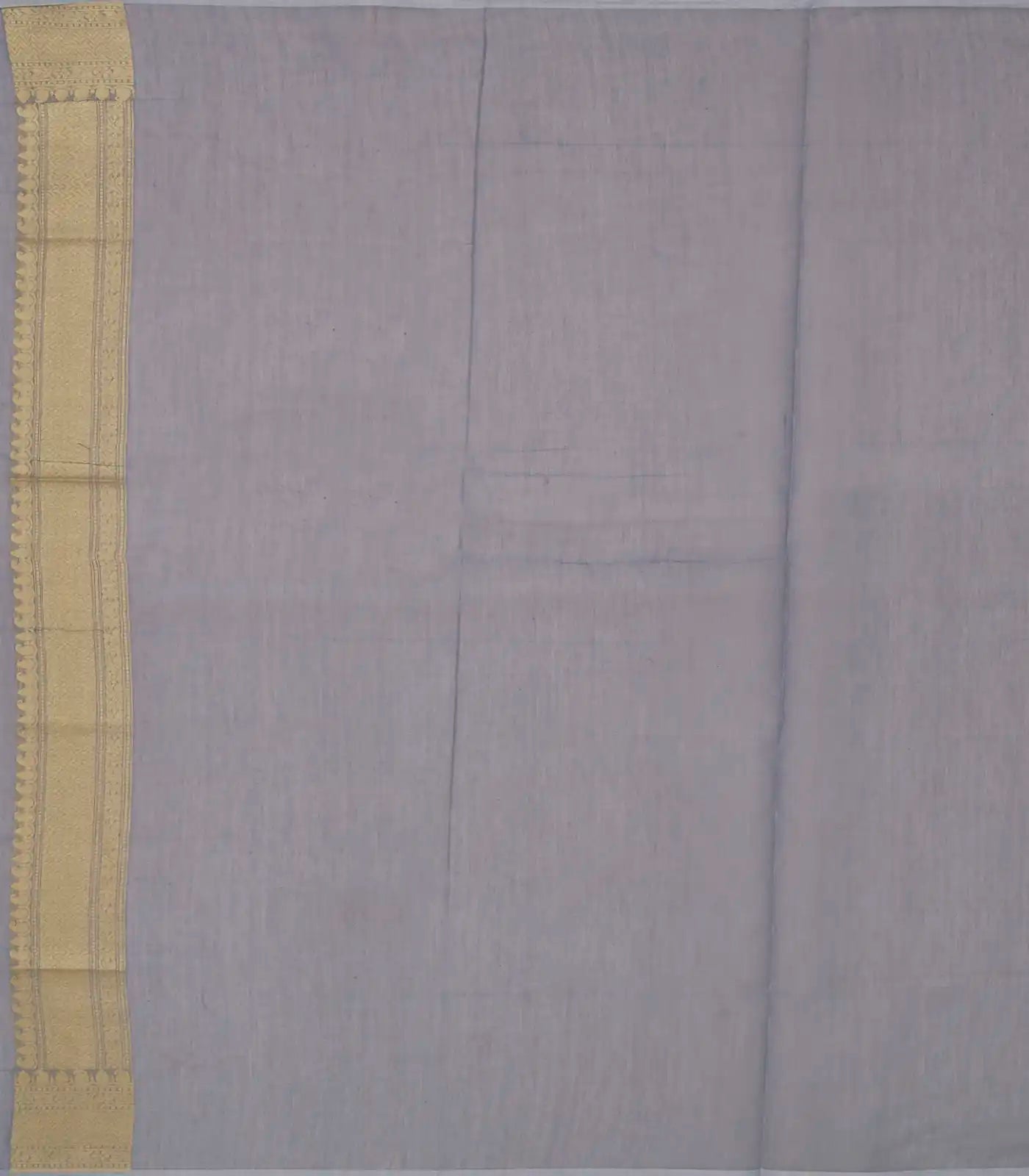 Grey Blended Banarasi Cotton Saree With Mango Motifs-Grey