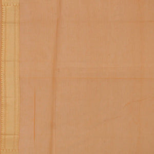 Light Peach Blended Banarasi Cotton Saree With Floral Jaal Motifs-Light Peach