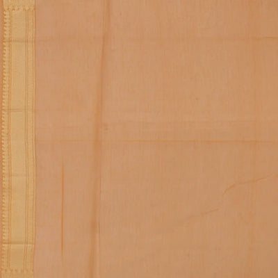 Light Peach Blended Banarasi Cotton Saree With Floral Jaal Motifs-Light Peach