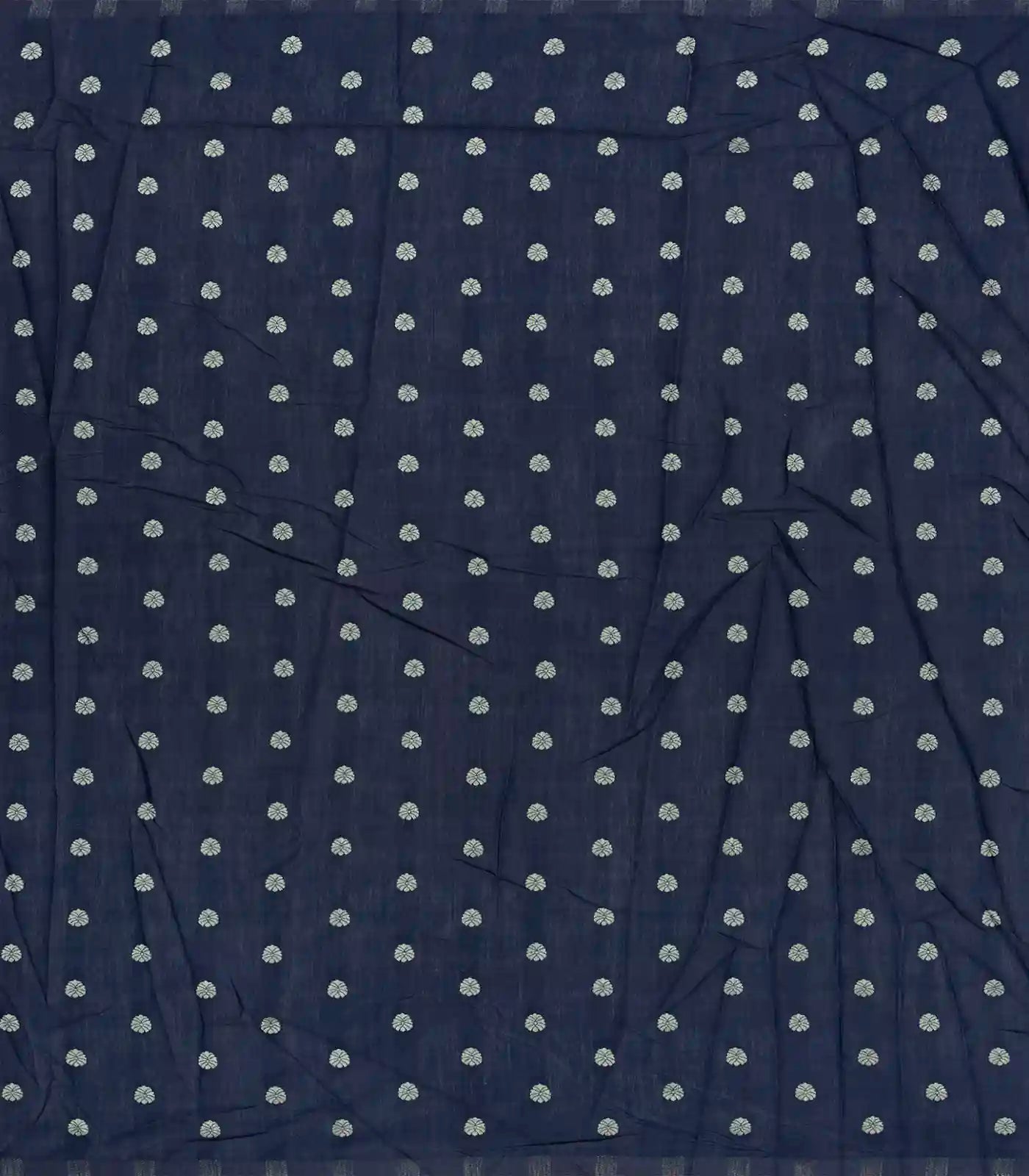 Cream Woven Chanderi Viscose Printed Saree With Floral Motifs-Cream