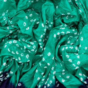 Aquamarine Woven Blended Bandhej Saree With Paithani Border-Aquamarine