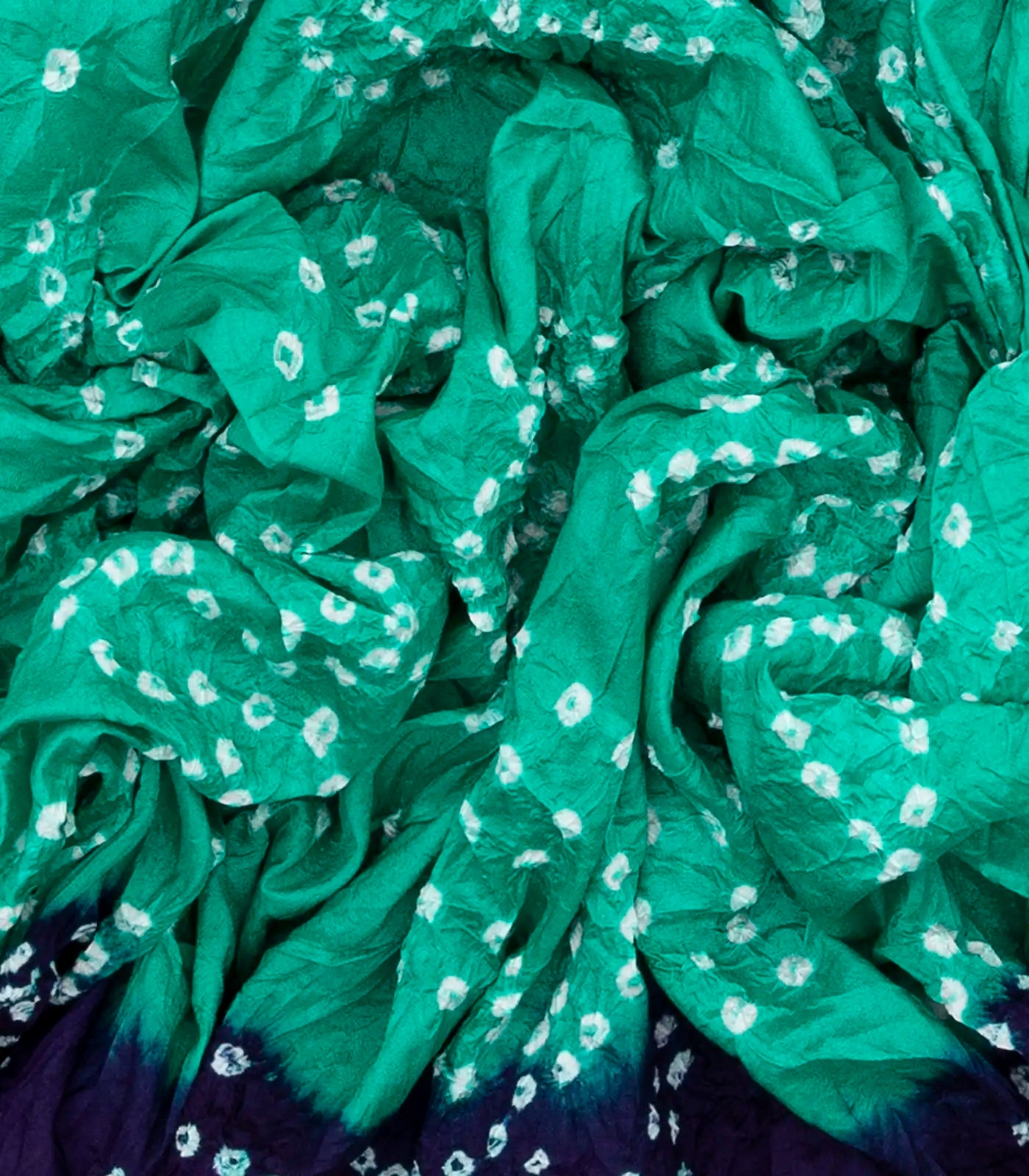 Aquamarine Woven Blended Bandhej Saree With Paithani Border-Aquamarine