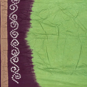 Pista Green Woven Blended Bandhej Saree With Paithani Border-Pista Green