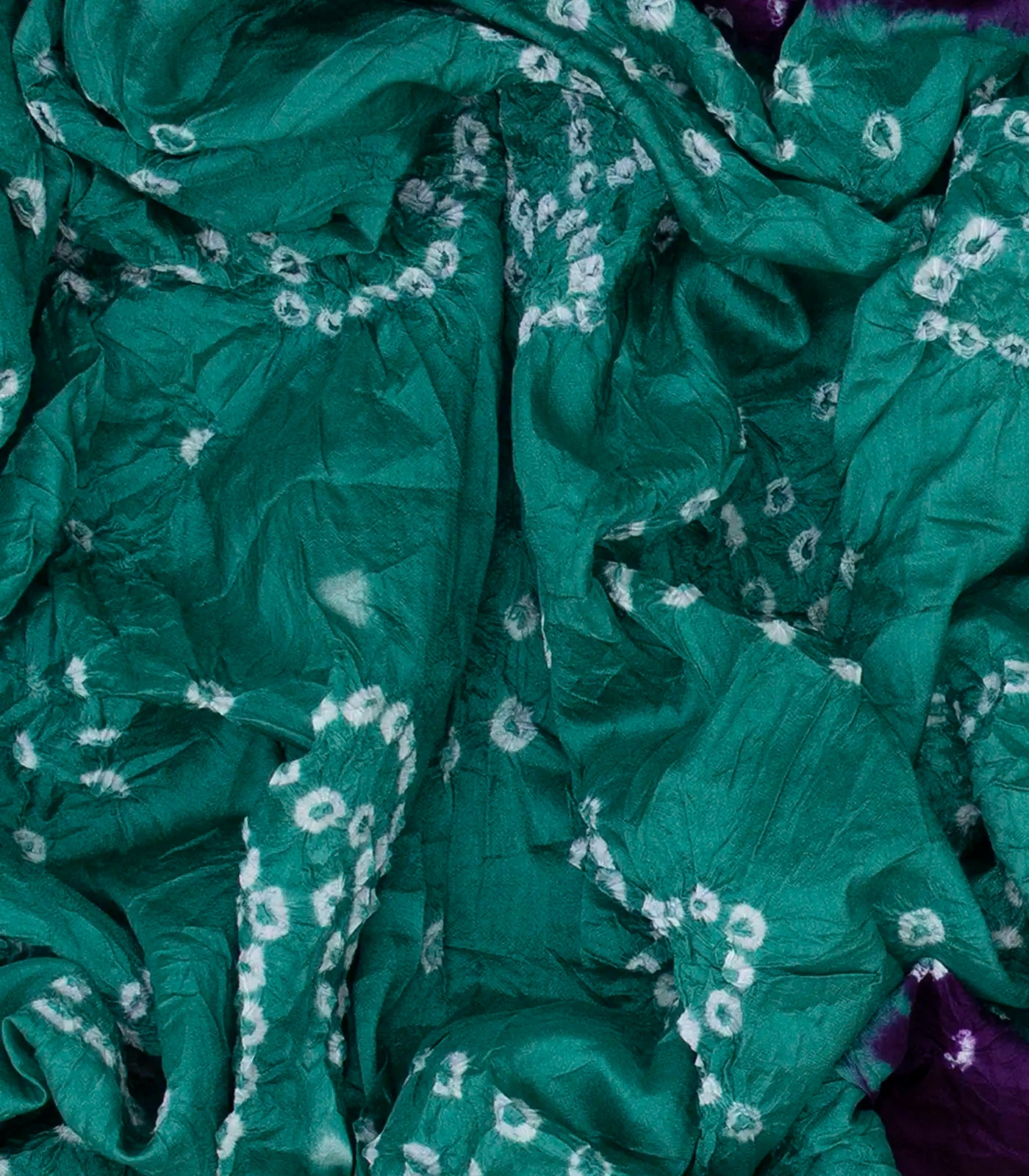 Cyan Woven Blended Bandhej Saree With Paithani Border-Cyan