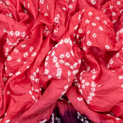 Dark Peach Woven Blended Bandhej Saree With Paithani Border-Dark Peach