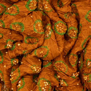 Oil Mustard Woven Blended Bandhej Saree With Elephant Motifs-OIL MUSTARD