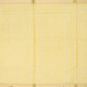 Yellow Tissue Embroidered Saree With Floral Motifs-Yellow